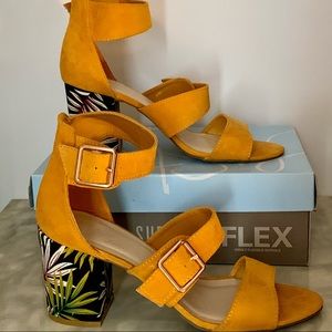 Tropical Block Heel Sandals